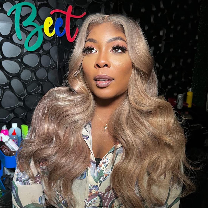 Ash Blonde Lace Front Wigs Human Hair Pre Plucked with Baby Hair