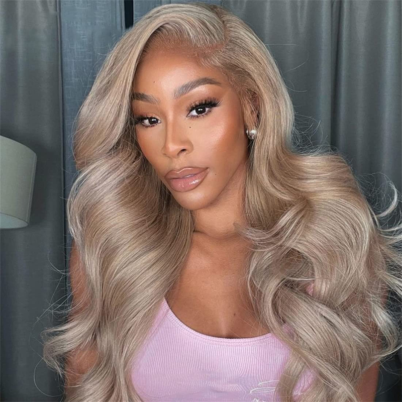 Ash Blonde Lace Front Wigs Human Hair Pre Plucked with Baby Hair