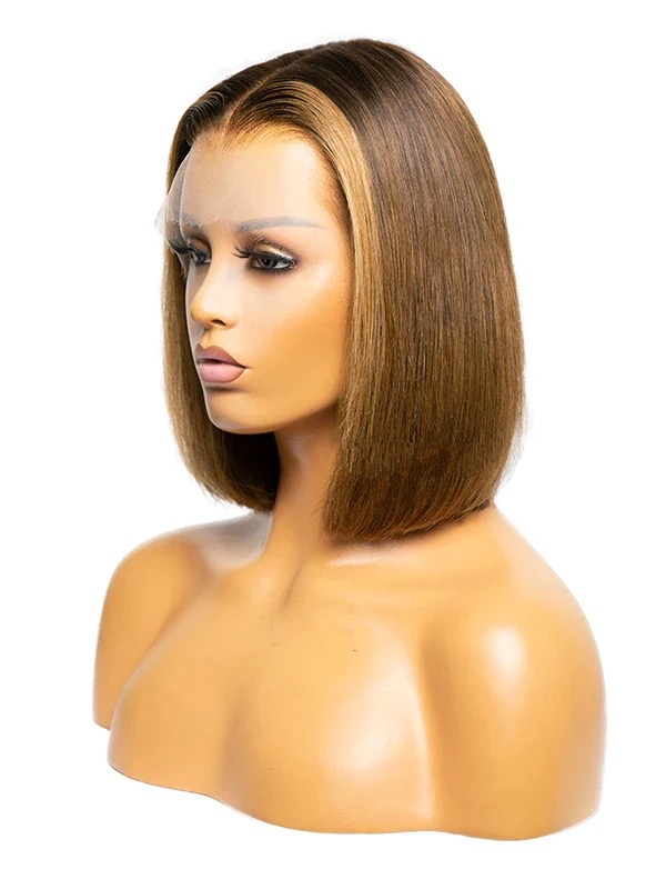 Blonde Bob Lace Front Wigs Human Hair Blonde Highlights Wig Pre-plucked