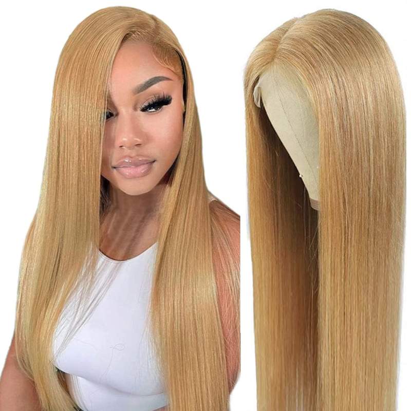 Luve Glueless Honey Blonde 13X4 Lace Front Wigs Body Wave #27 Color 180% Density