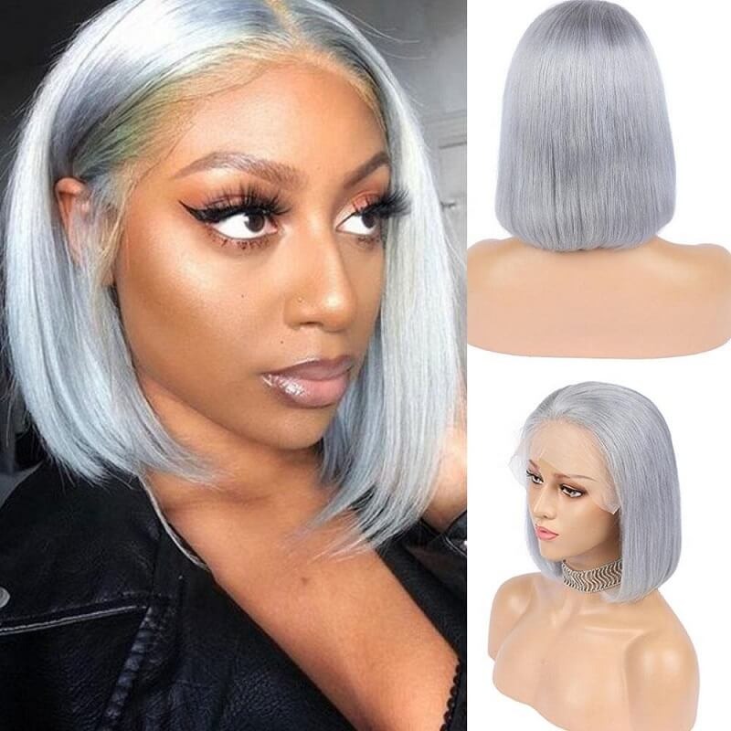 Luve Colorful Glueless Silky Bob Wig Lace Front Wig Pre Plucked 100% Human Hair Ready To Go