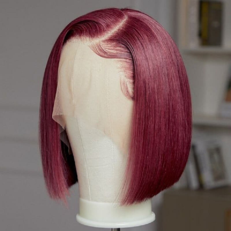 Luve Colorful Glueless Silky Bob Wig Lace Front Wig Pre Plucked 100% Human Hair Ready To Go