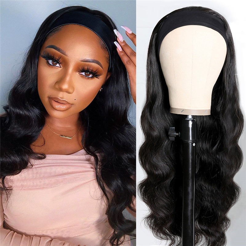 Body Wave Headband Wig Human Hair Glueless Wig  Wear and Go