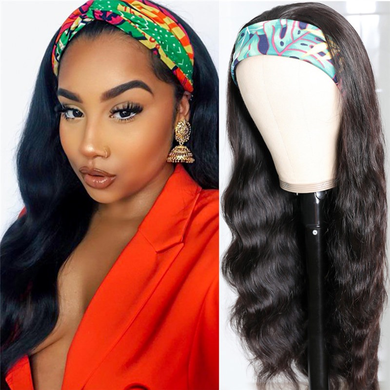 Body Wave Headband Wig Human Hair Glueless Wig  Wear and Go