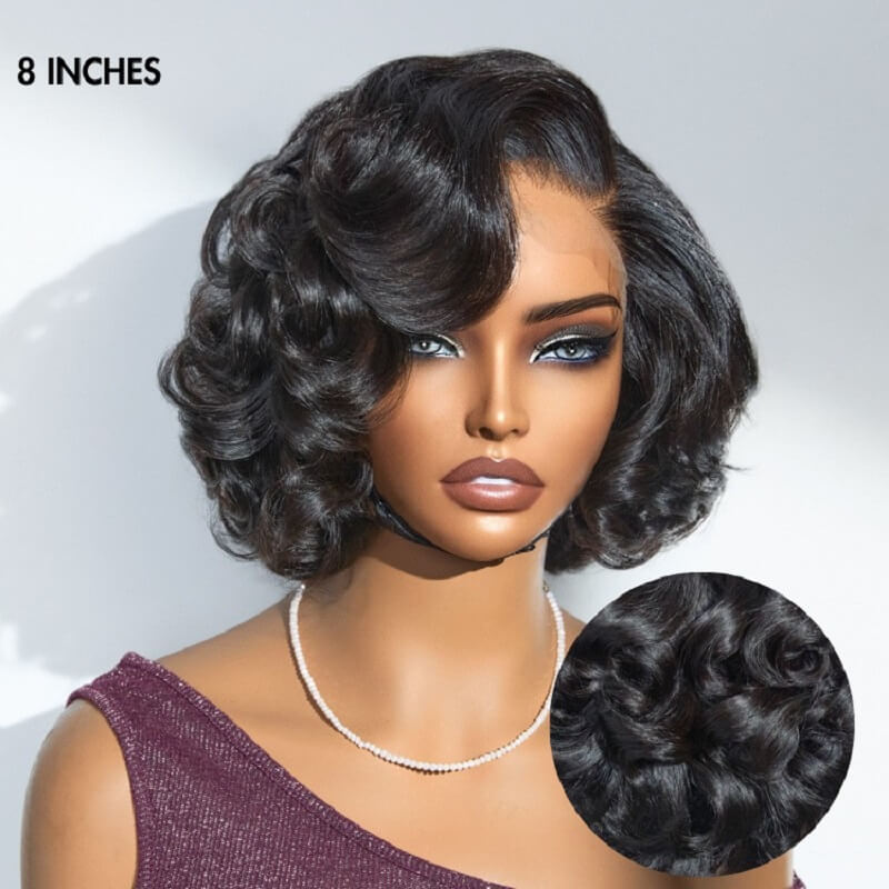 Brown Ombre Highlight|Natural Black Loose Wave Glueless 5X5 HD Lace Bob Wig