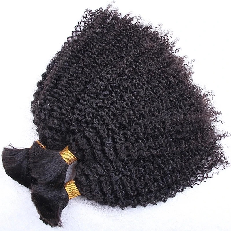 Bulk Human Hair For Braiding Afro Kinky Curly Natural Color