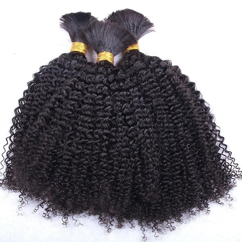 Bulk Human Hair For Braiding Afro Kinky Curly Natural Color