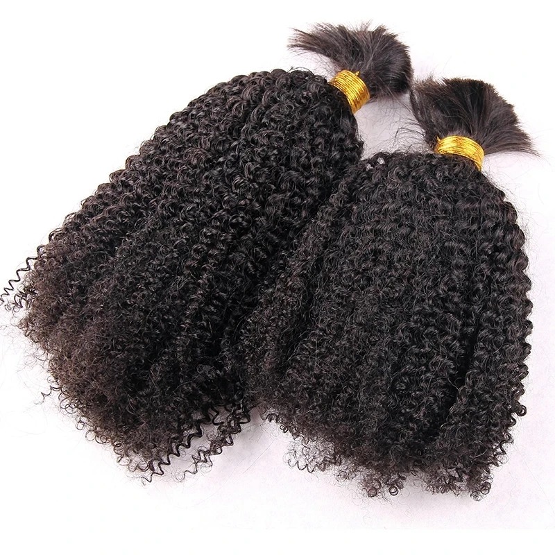 Bulk Human Hair For Braiding Afro Kinky Curly Natural Color