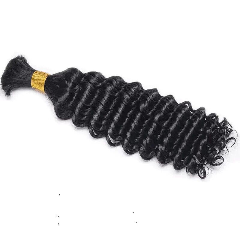 Bulk Human Hair For Braiding Deep Wave No Weft 100% Unprocessed