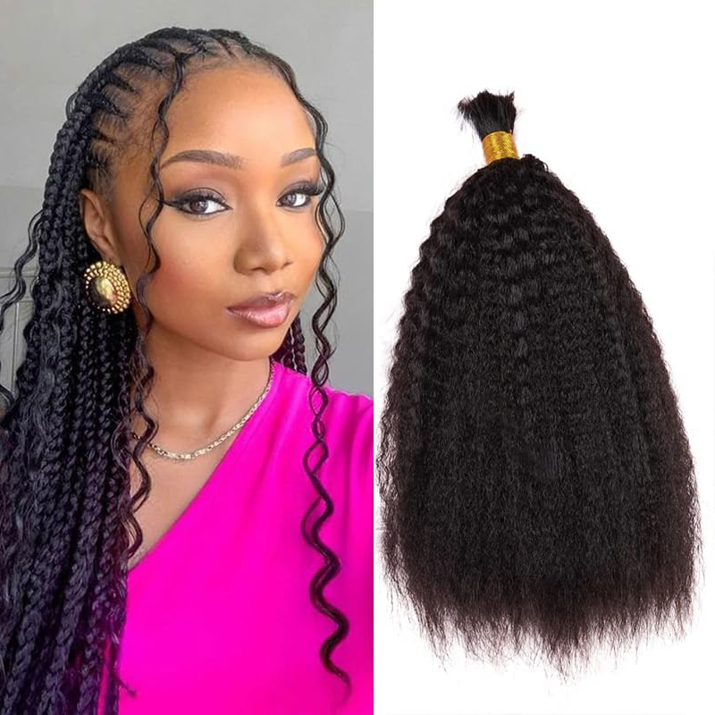 Bulk Human Hair For Braiding Kinky Straight 100% Human Hair