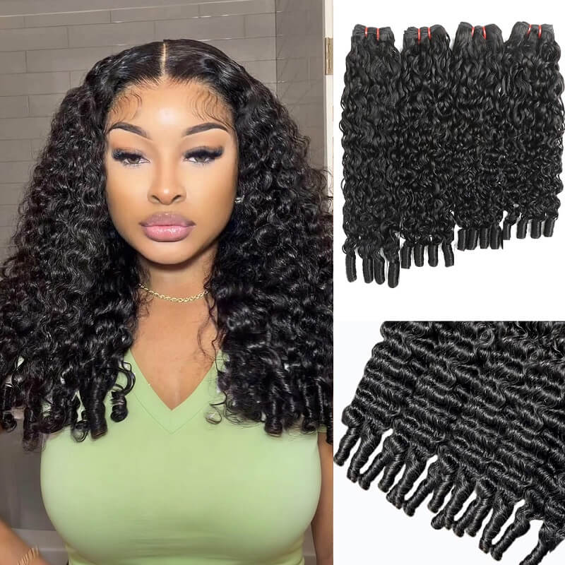 Burmese Curly Human Hair Bundle Virgin Hair Extensions for Natural Volume