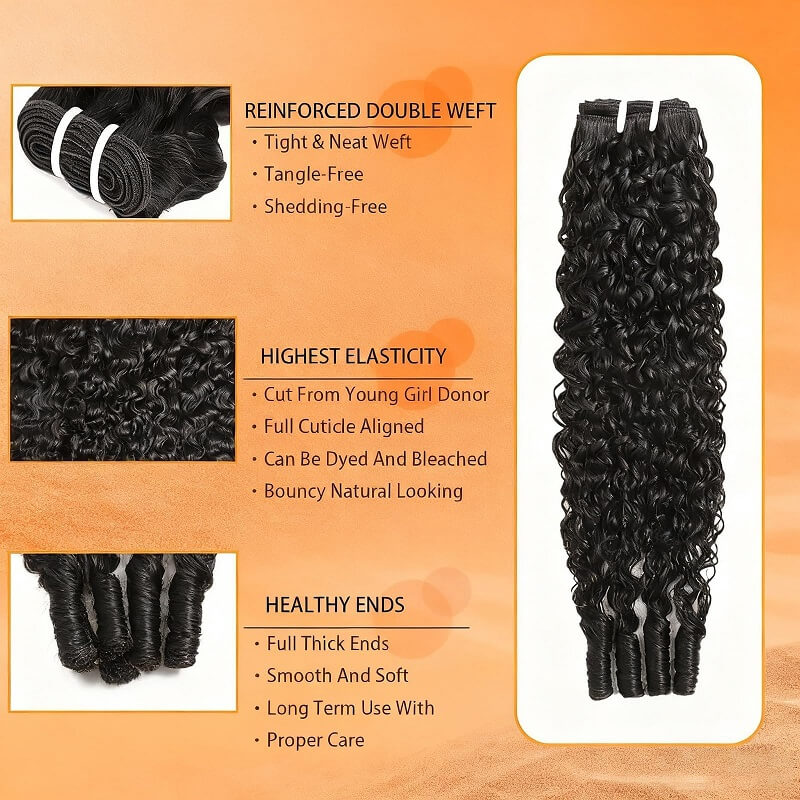 Burmese Curly Human Hair Bundle Virgin Hair Extensions for Natural Volume