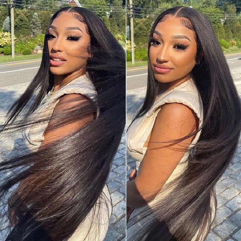Luve Human Hair Glueless Full Lace Wig Stright Pre-Plucked Hairline With Baby Hair