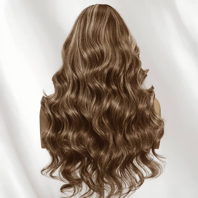 Chestnut Brown Honey Blonde Highlight 13x4 Lace Front Wave Wig Pre-Everything Human Hair