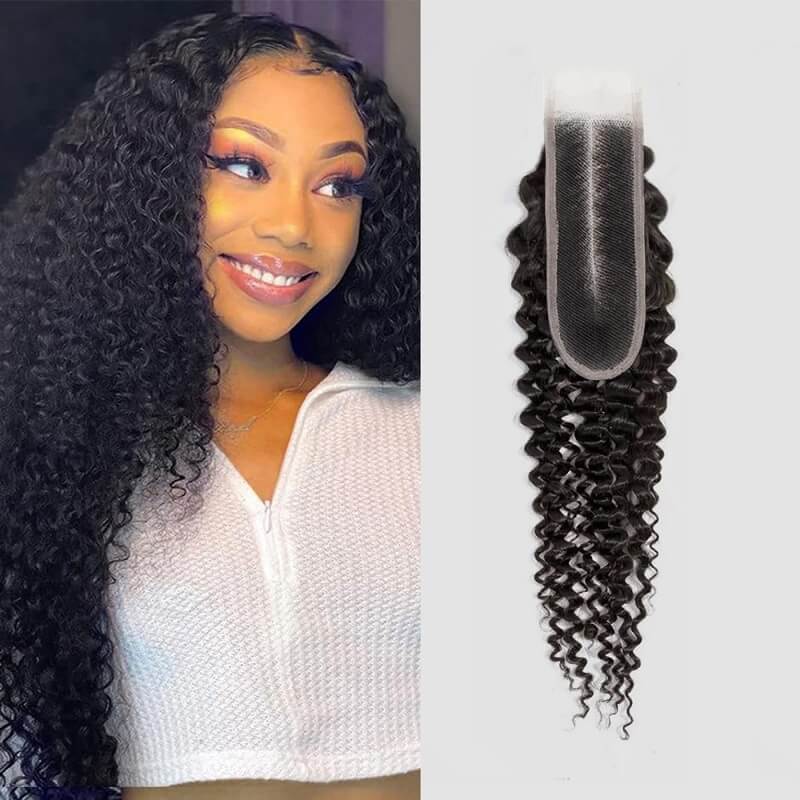 Curly Virgin Hair 2X6 HD Lace Closure 100% Human Hair