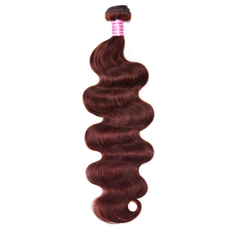 Dark Aubrn Red Brown Hair Weave 1 Bundle Human Hair Weft Extensions