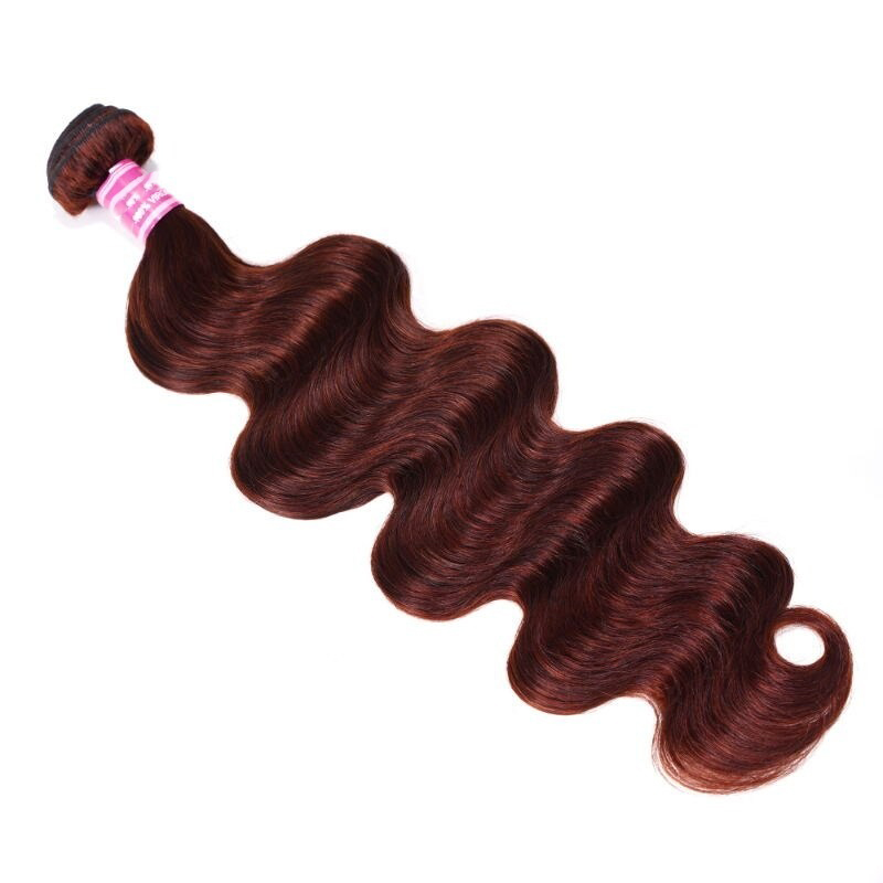 Dark Aubrn Red Brown Hair Weave 1 Bundle Human Hair Weft Extensions