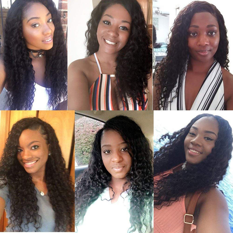 Deep Wave 3 Bundles with 4X4 Lace Closure Free Part Virgin Human Hair