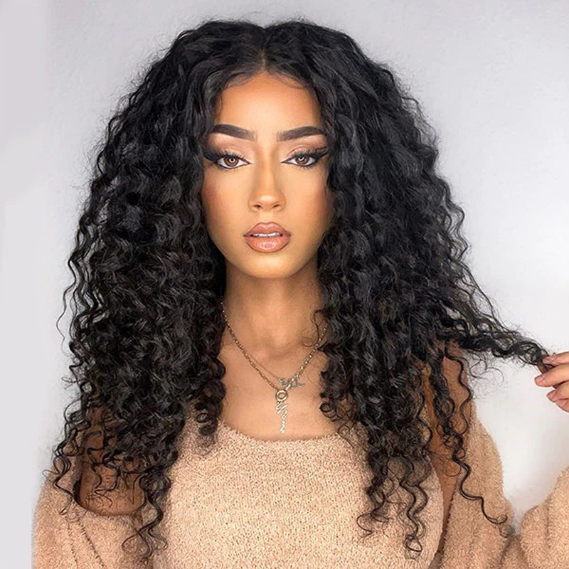 Deep Wave Breathable 4x4 Lace Closure Wig Glueless Beginner Friendly Wigs