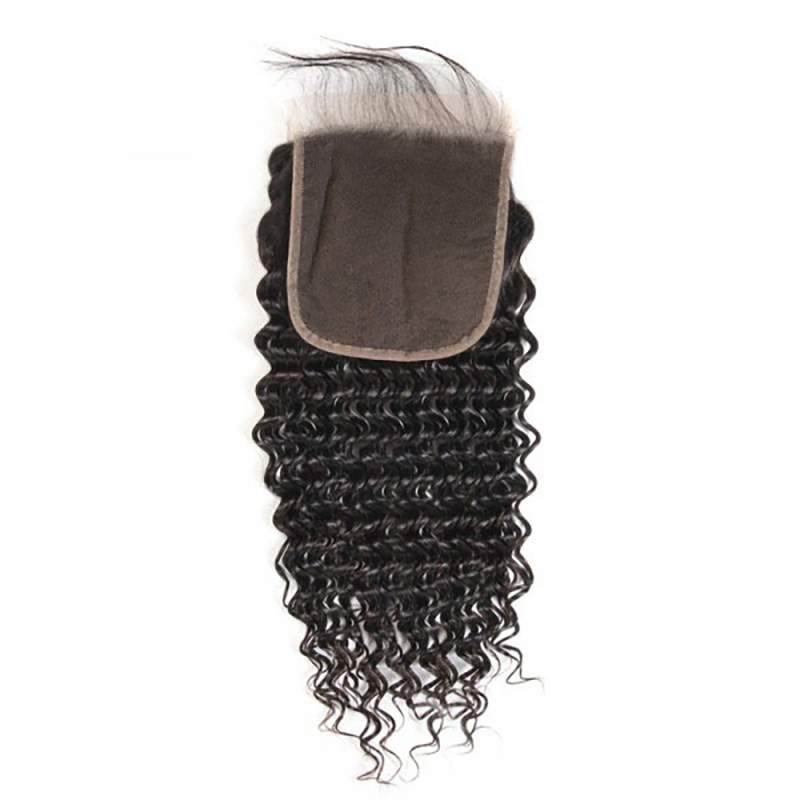 Deep Wave Human Hair 6x6 Inch Lace Closure Pre-Plucked With Baby Hair