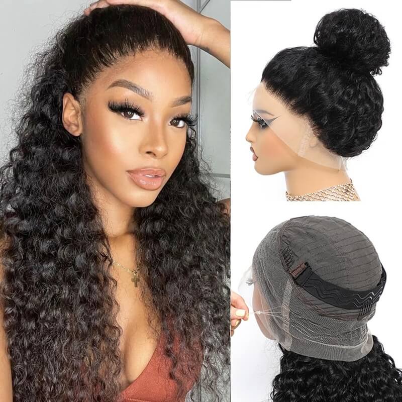 Deep Wave 360 HD Lace Wig Virgin Human Hair Wig Natural Hairline