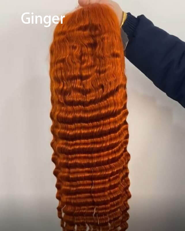 Deep Wave Red | Black |Copper Color Glueless Lace Front Wig Human Hair Wigs