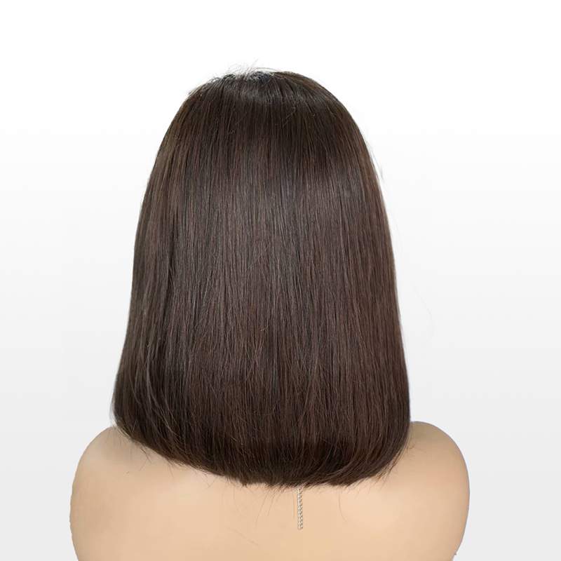Glueless Brown With Blonde Highlights 5x5 Closure Lace Bob Wigs