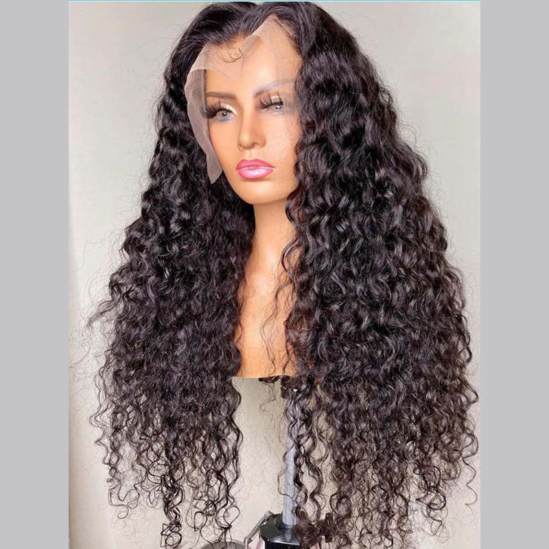 Glueless Full HD Lace Wig Virgin Human Hair Deep Curly Bleached Knots
