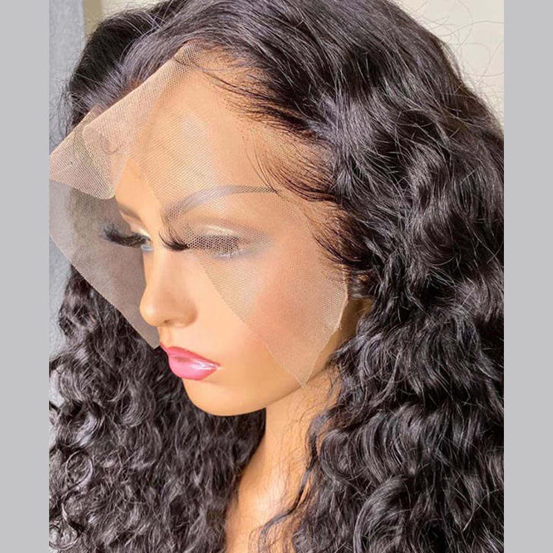 Glueless Full HD Lace Wig Virgin Human Hair Deep Curly Bleached Knots