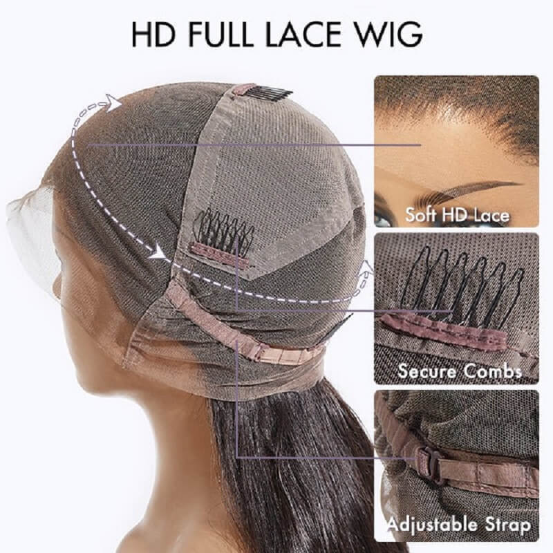 Luve Human Hair Full HD Lace Wigs Boby Wave/Straight  Pre-Plucked Hairline