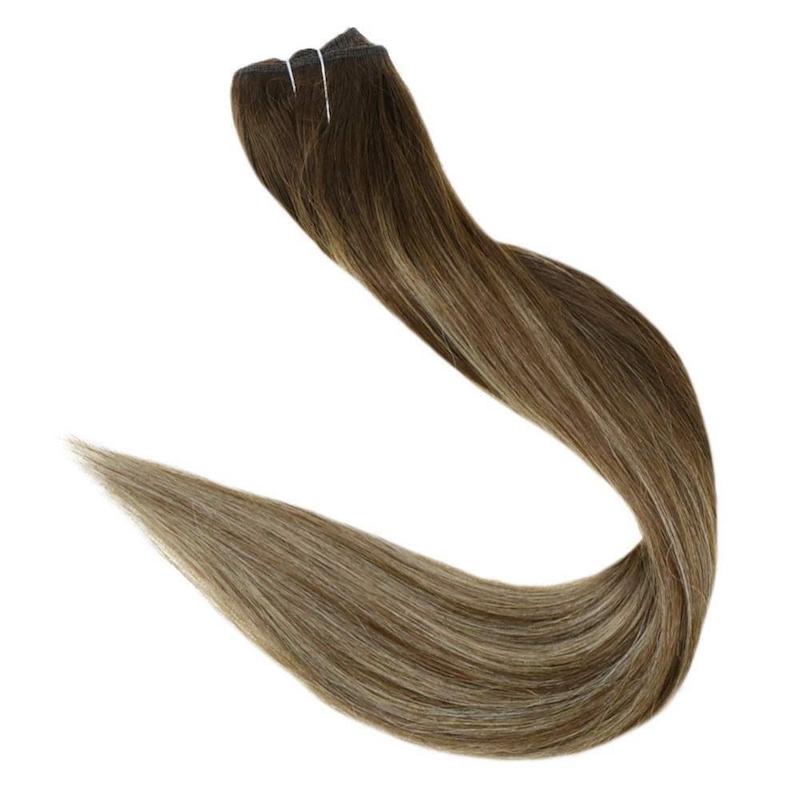 Highlight Blonde Halo Hair Extensions Brown Fish Wire Extensions #4/24/4