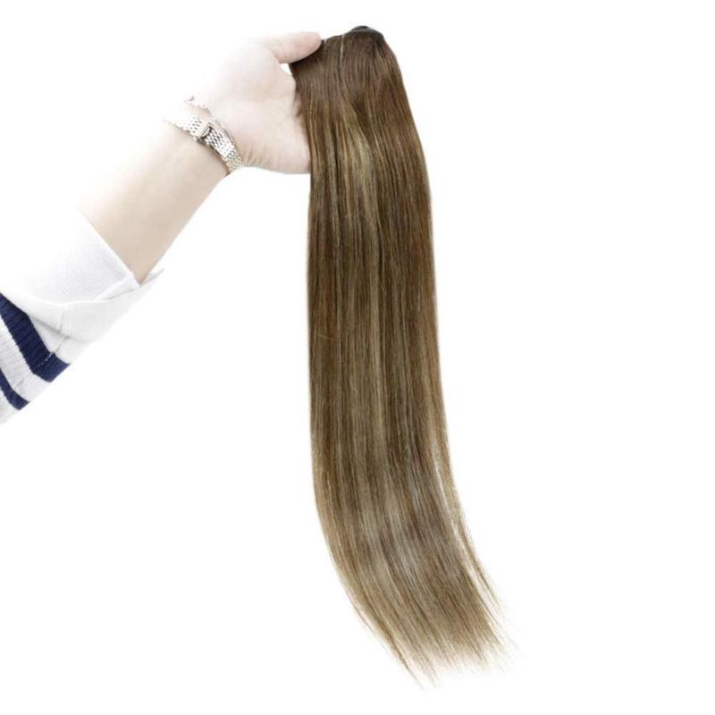 Halo Hair Extensions Brown Highlight Blonde Fish Wire Extensions #4/27/4