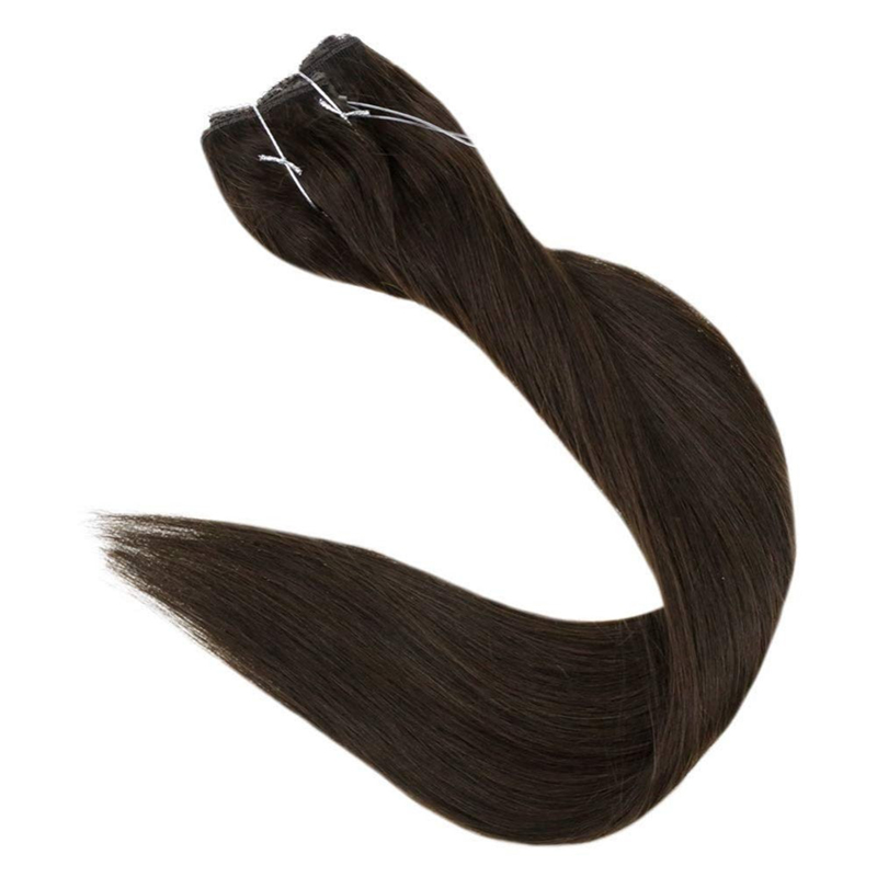 Halo Hair Extensions Darkest Brown #2 Invisible Fish Wire Extensions