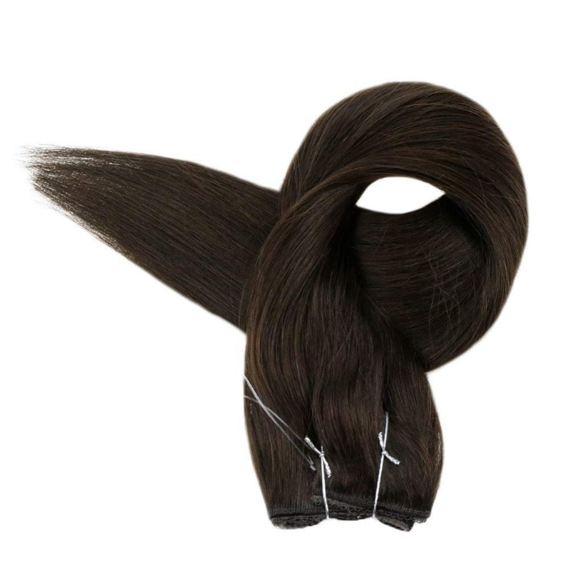 Halo Hair Extensions Darkest Brown #2 Invisible Fish Wire Extensions