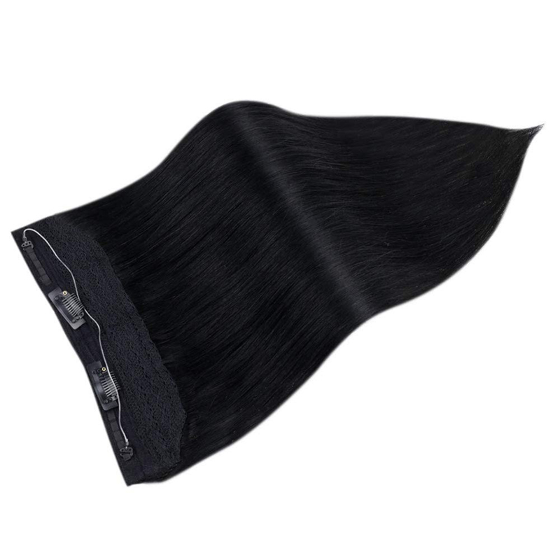 Halo Human Hair Extension 100g Jet Black #1 Invisible Halo Hair Extensions