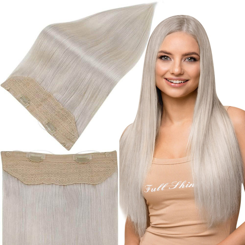 Halo Human Hair Extensions Ice Blonde #1000 Invisible Halo Hair Extension