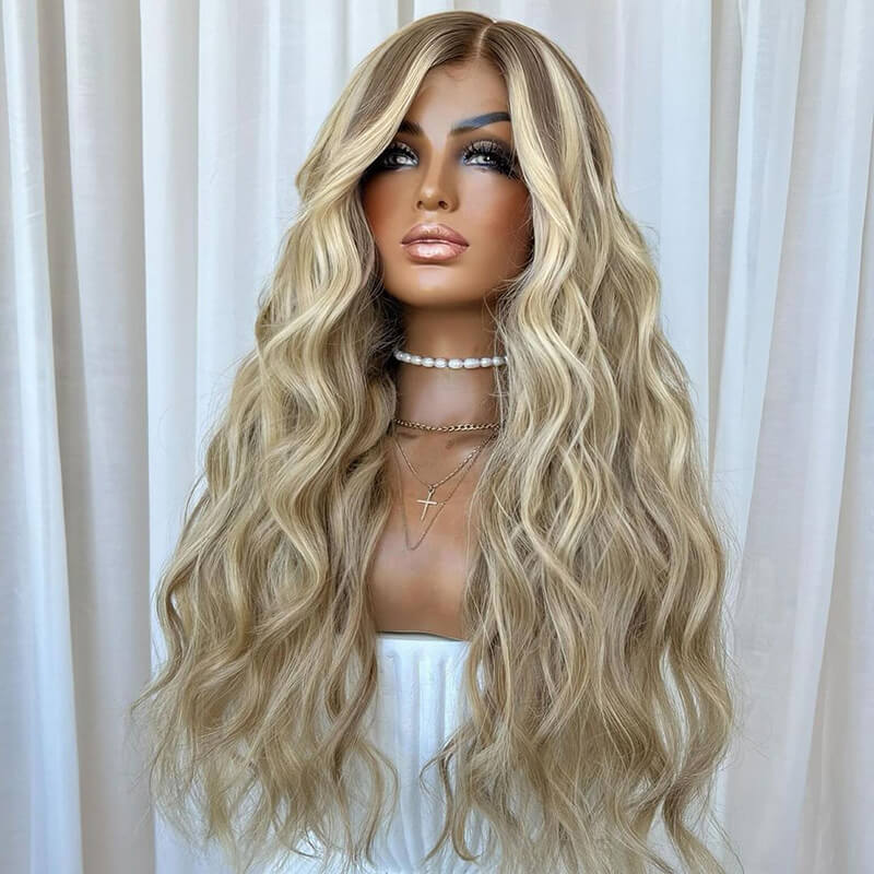 Highlight Blonde 613 Wave Hair 13x4 Parting Max Lace Front Human Hair Wig