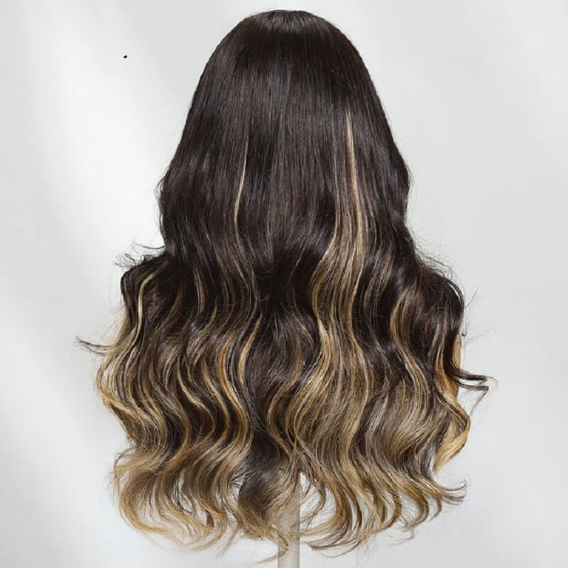 Honey Highlights Body Wave Glueless 13X4 Lace Front Wigs 100% Human Hair
