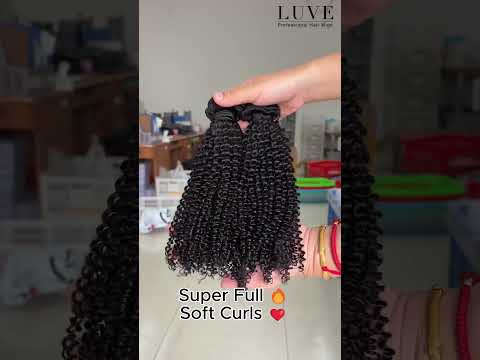 Luve Kinky Curly Hair Weave 3 Bundles Human Hair Weft Extensions