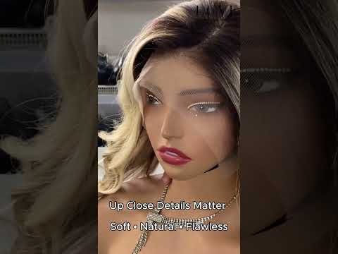Ash blonde Wave Wig 13X4 Lace Front Human Hair Wig 20 Inch 
