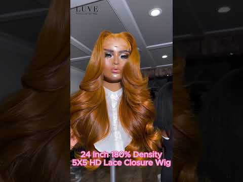 Limited Design Ginger Orange Wave Glueless Lace Front Human hair Wig 