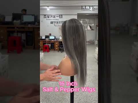 Luve Salt & Pepper Wigs Silver Elegance Grey Wave Glueless Lace Front Wig