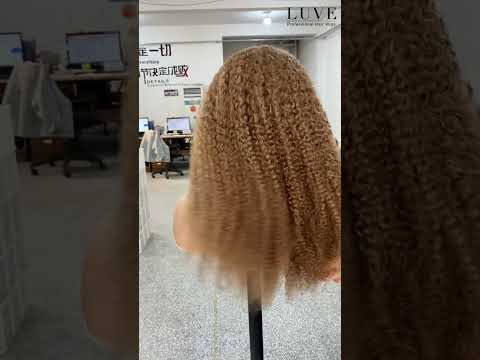 13x4 Lace Wig #27 Light Brown Water Wave Curly Human Hair Wigs