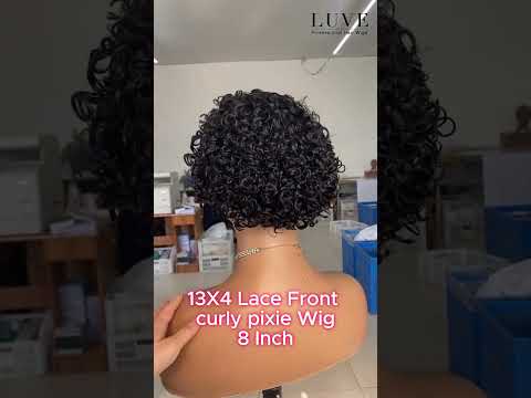 Pixie Cut Wigs Short Curly Human Hair Transparent Lace Wigs Pre Plucked