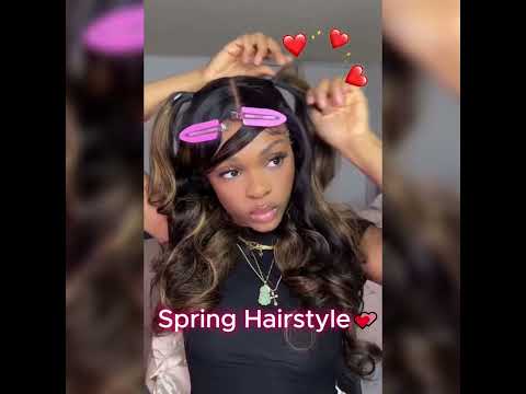 Luve Ombre Brown Balayage Highlight Body Wave 5X5 Lace Wig 100% Human Hair 