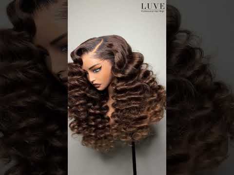 Chestnut Brown Loose Deep Wave Glueless 13x4 Lace Front Wig Human Hair