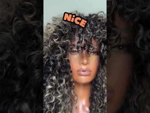 Black Mix Highlights Curly Glueless 5X5 Lace Closure Wig Human Hair Wigs
