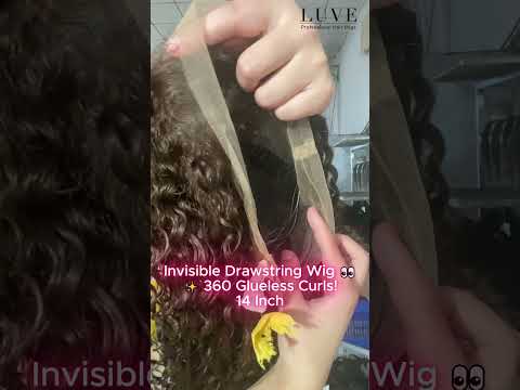 Brown Wand Curls Invisible Drawstring Wig 360 Glueless Lace Wigs