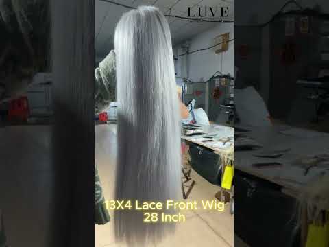 Luve Salt & Pepper Wigs Grey Straight 13x4 Parting-Max Lace Front Wig