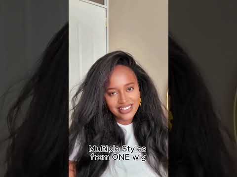 Kinky Straight 3 In 1 Half Wig Human Hair Glueless Wear Go